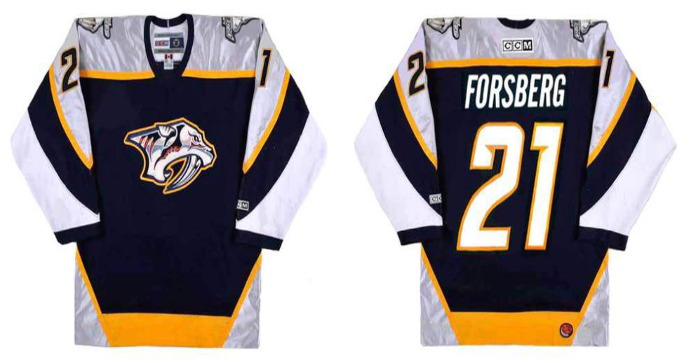 2019 Men Nashville Predators #21 Forsberg black CCM NHL jerseys